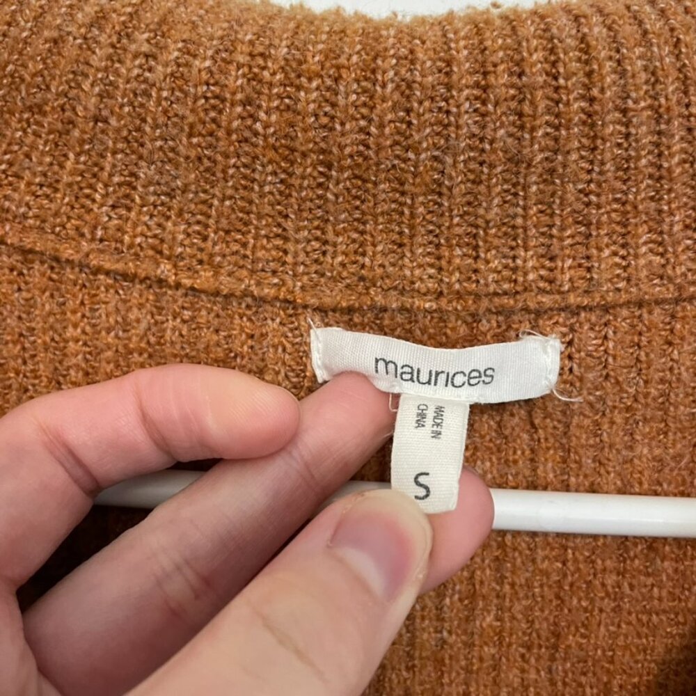 Maurices Solid Half Zip Sweater Burnt Orange Ish … - image 6